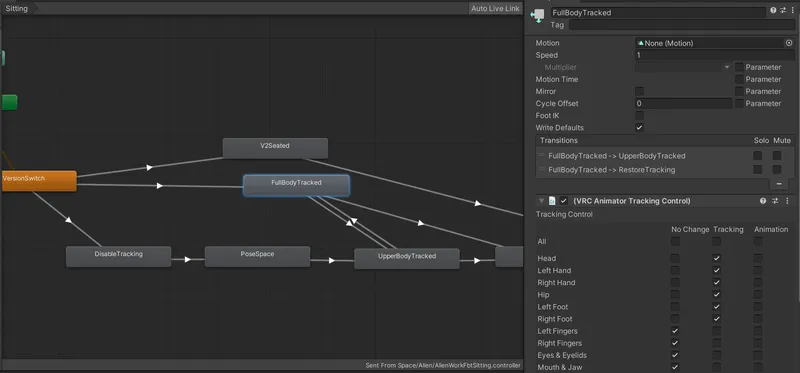 Claude's sitting controller with full body handling